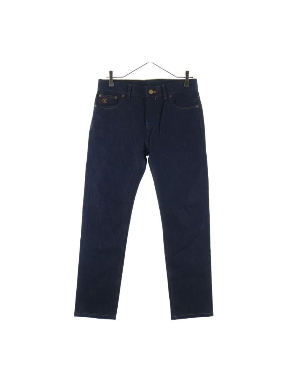 Louis Vuitton Slim Stretch Pants Monogram Patch Denim Indigo